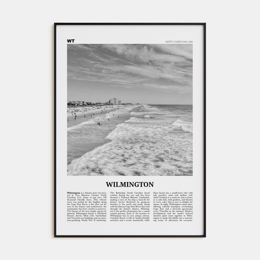Wilmington, North Carolina Travel B&W No 1 Poster
