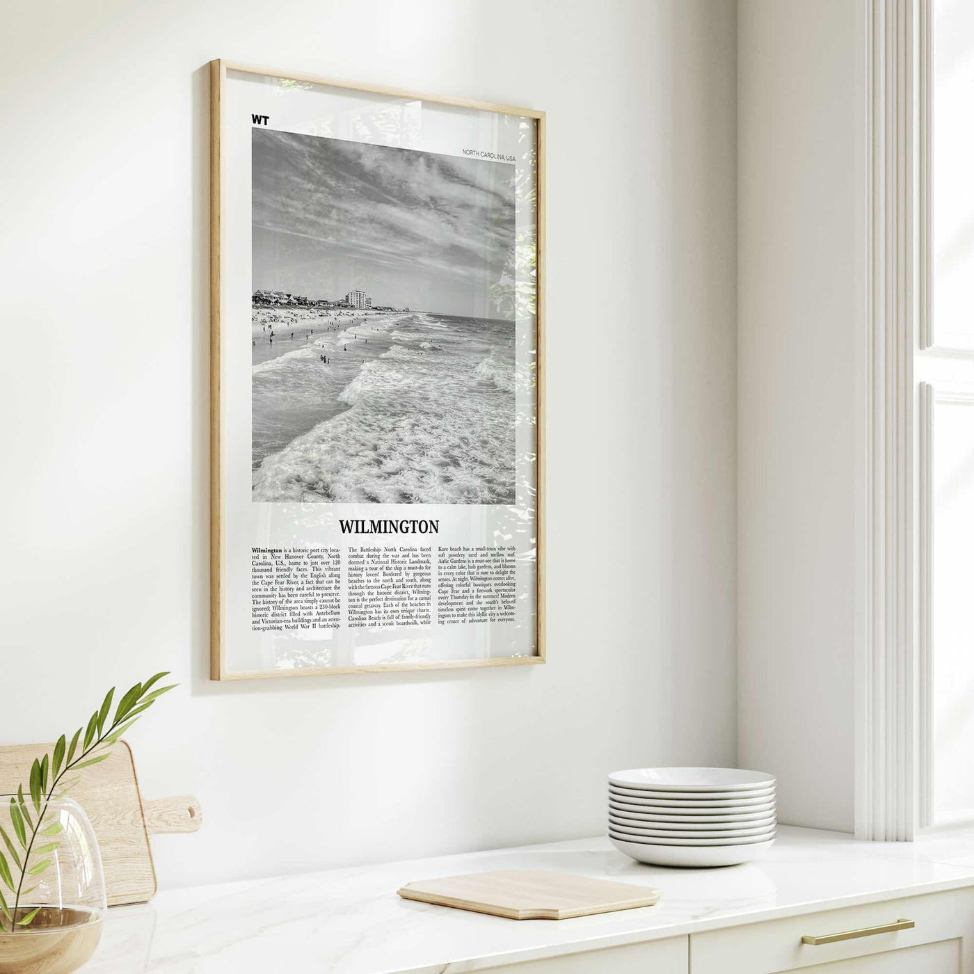 Wilmington Print Black and White North Carolina No 1, Wilmington Wall Art, Wilmington Poster, Wilmington Photo, Wilmington Wall Décor, USA