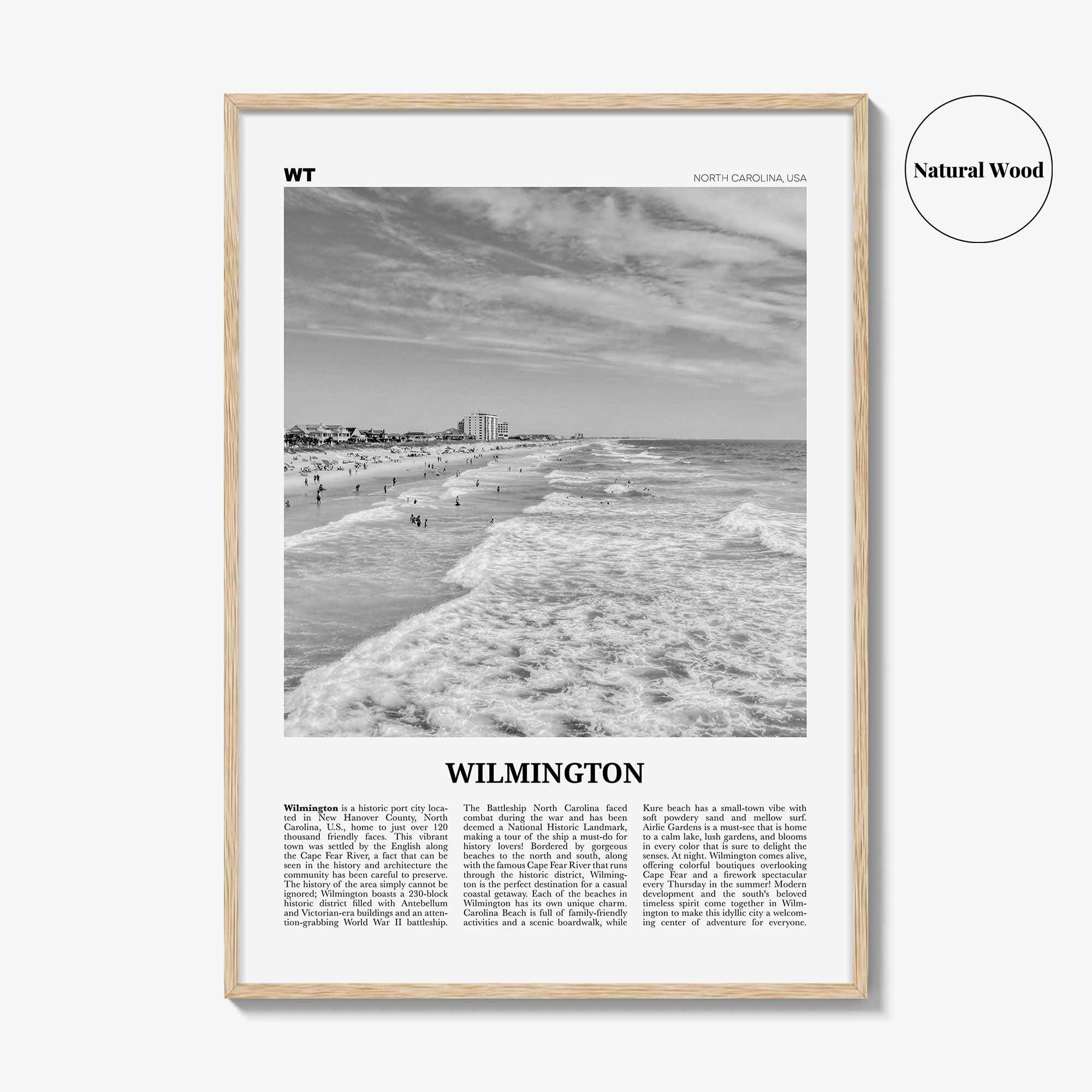 Wilmington Print Black and White North Carolina No 1, Wilmington Wall Art, Wilmington Poster, Wilmington Photo, Wilmington Wall Décor, USA