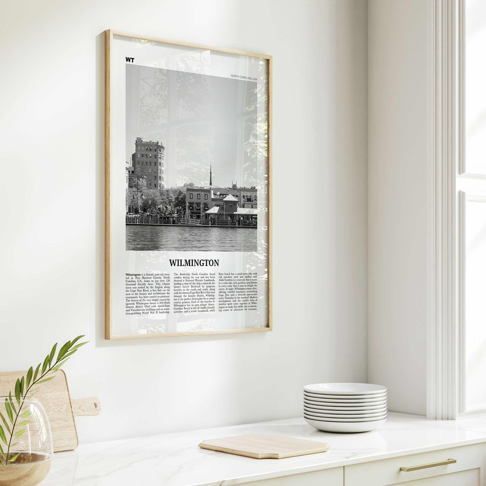 Wilmington Print Black and White North Carolina No 2, Wilmington Wall Art, Wilmington Poster, Wilmington Photo, Wilmington Wall Décor, USA