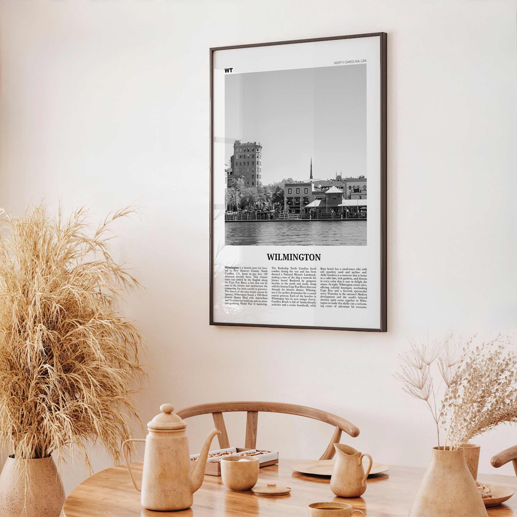 Wilmington Print Black and White North Carolina No 2, Wilmington Wall Art, Wilmington Poster, Wilmington Photo, Wilmington Wall Décor, USA