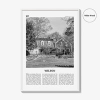 Wilton Print Black and White, Wilton Wall Art, Wilton Poster, Wilton Photo, Wilton Wall Décor, Wilton Map, Connecticut