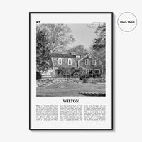 Wilton Print Black and White, Wilton Wall Art, Wilton Poster, Wilton Photo, Wilton Wall Décor, Wilton Map, Connecticut