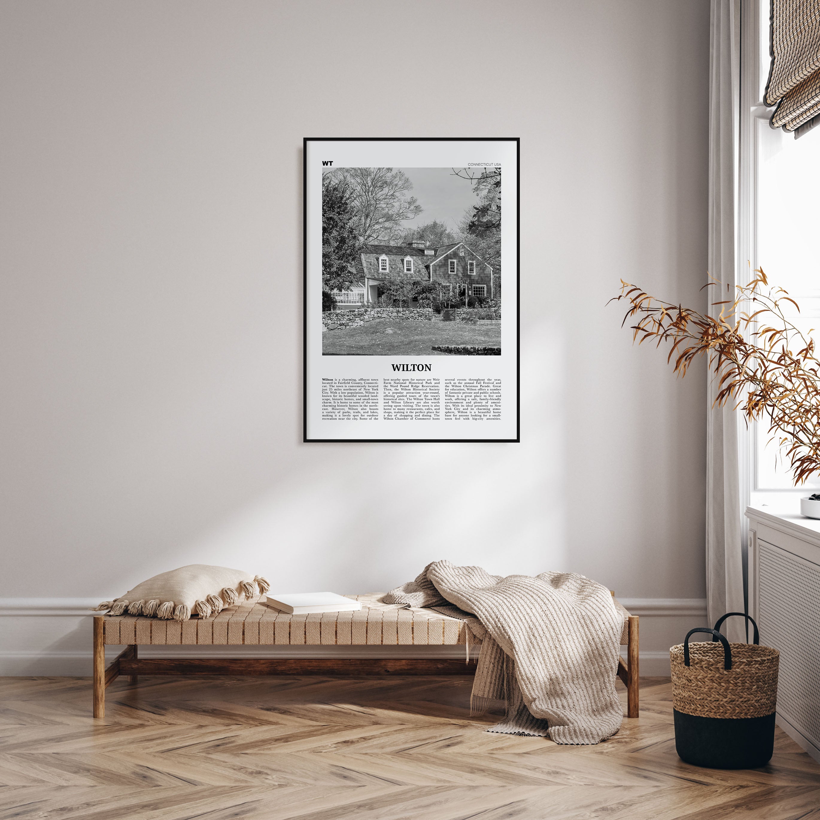 Wilton Travel B&W Poster