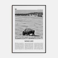 Wind Cave National Park Travel B&W Poster