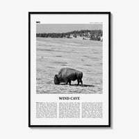 Wind Cave National Park Print Black and White, Wind Cave Wall Art, Wind Cave Poster, Wind Cave Photo, South Dakota , USA, United States