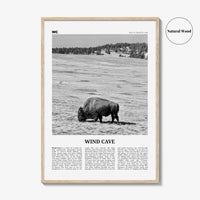Wind Cave National Park Print Black and White, Wind Cave Wall Art, Wind Cave Poster, Wind Cave Photo, South Dakota , USA, United States
