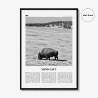 Wind Cave National Park Print Black and White, Wind Cave Wall Art, Wind Cave Poster, Wind Cave Photo, South Dakota , USA, United States