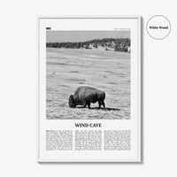 Wind Cave National Park Print Black and White, Wind Cave Wall Art, Wind Cave Poster, Wind Cave Photo, South Dakota , USA, United States
