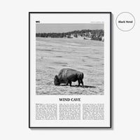 Wind Cave National Park Print Black and White, Wind Cave Wall Art, Wind Cave Poster, Wind Cave Photo, South Dakota , USA, United States
