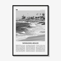 Windansea Beach Print Black and White, Windansea Beach Wall Art, Windansea Beach Poster, Windansea Beach Photo, Windansea Beach Décor, Map