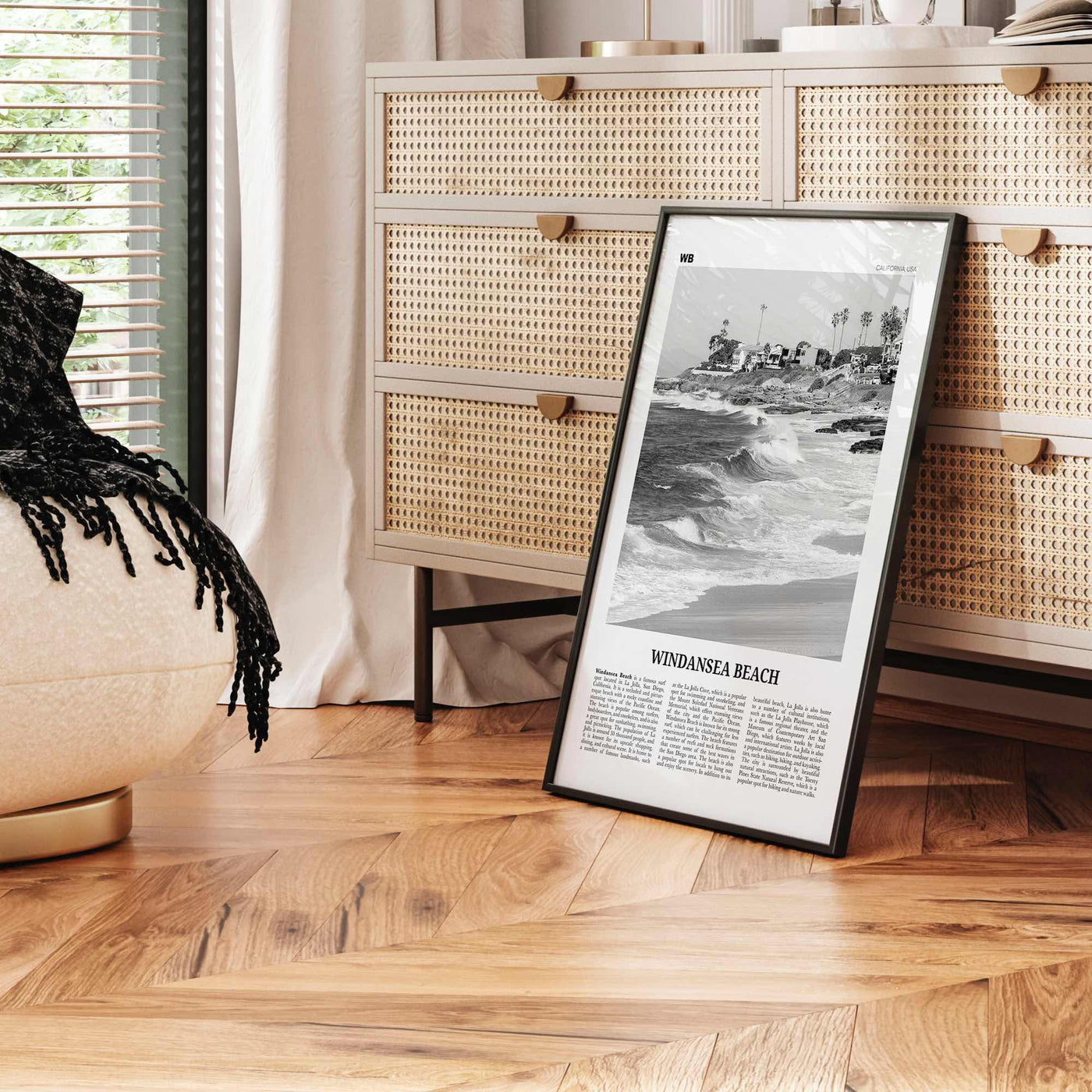 Windansea Beach Print Black and White, Windansea Beach Wall Art, Windansea Beach Poster, Windansea Beach Photo, Windansea Beach Décor, Map