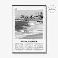 Windansea Beach Print Black and White, Windansea Beach Wall Art, Windansea Beach Poster, Windansea Beach Photo, Windansea Beach Décor, Map