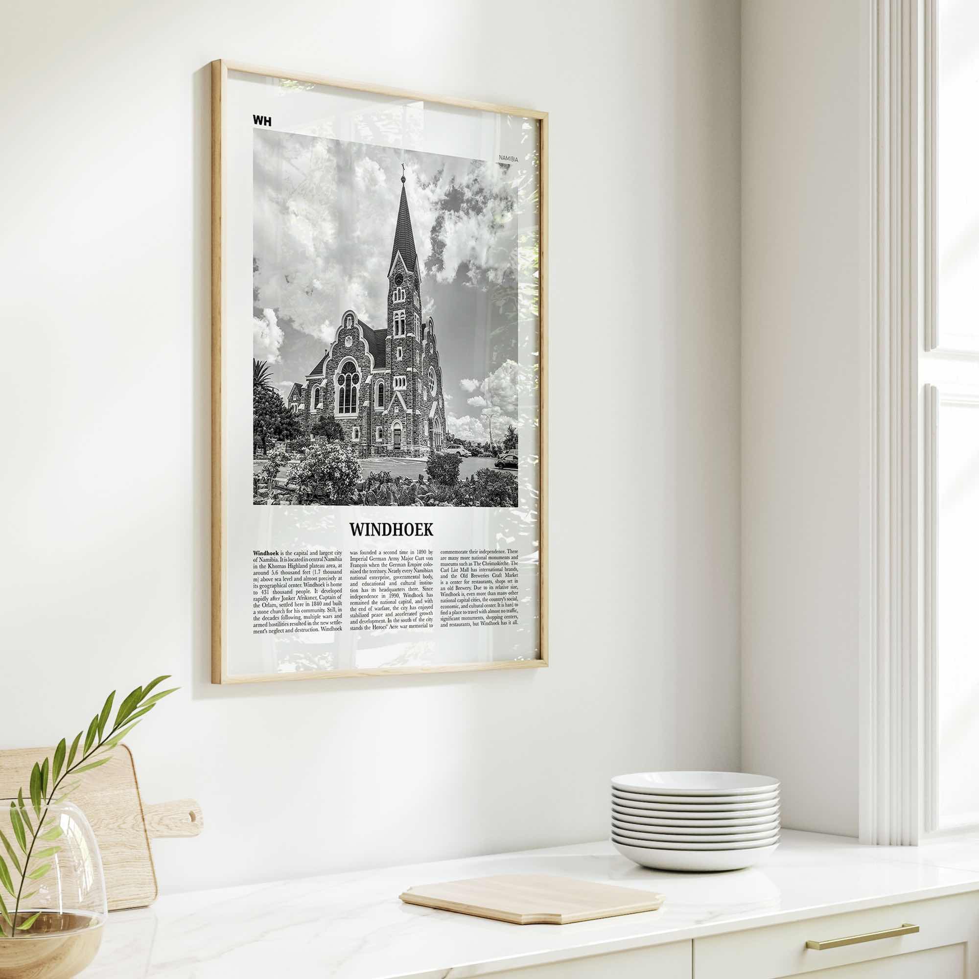 Windhoek Print Black and White, Windhoek Wall Art, Windhoek Poster, Windhoek Photo, Windhoek Wall Décor, Namibia, Windhuk, Africa