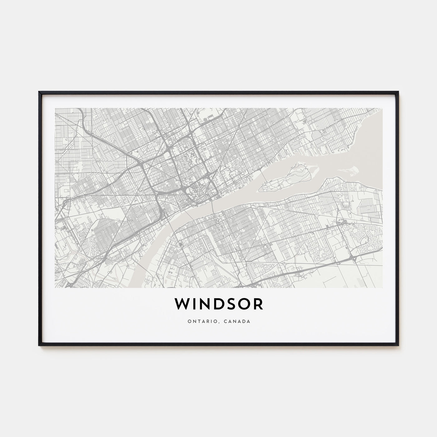 Windsor, Canada Map Landscape Poster