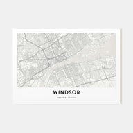 Windsor, Canada Map Landscape Poster