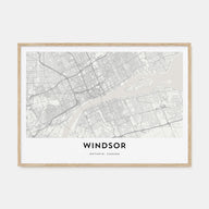 Windsor, Canada Map Landscape Poster