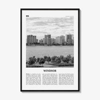 Windsor Print Black and White Canada, Windsor Wall Art, Windsor Poster, Windsor Photo, Windsor Wall Décor, Windsor Map, Ontario, Canada