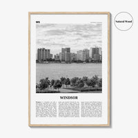 Windsor Print Black and White Canada, Windsor Wall Art, Windsor Poster, Windsor Photo, Windsor Wall Décor, Windsor Map, Ontario, Canada