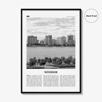 Windsor Print Black and White Canada, Windsor Wall Art, Windsor Poster, Windsor Photo, Windsor Wall Décor, Windsor Map, Ontario, Canada
