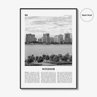 Windsor Print Black and White Canada, Windsor Wall Art, Windsor Poster, Windsor Photo, Windsor Wall Décor, Windsor Map, Ontario, Canada