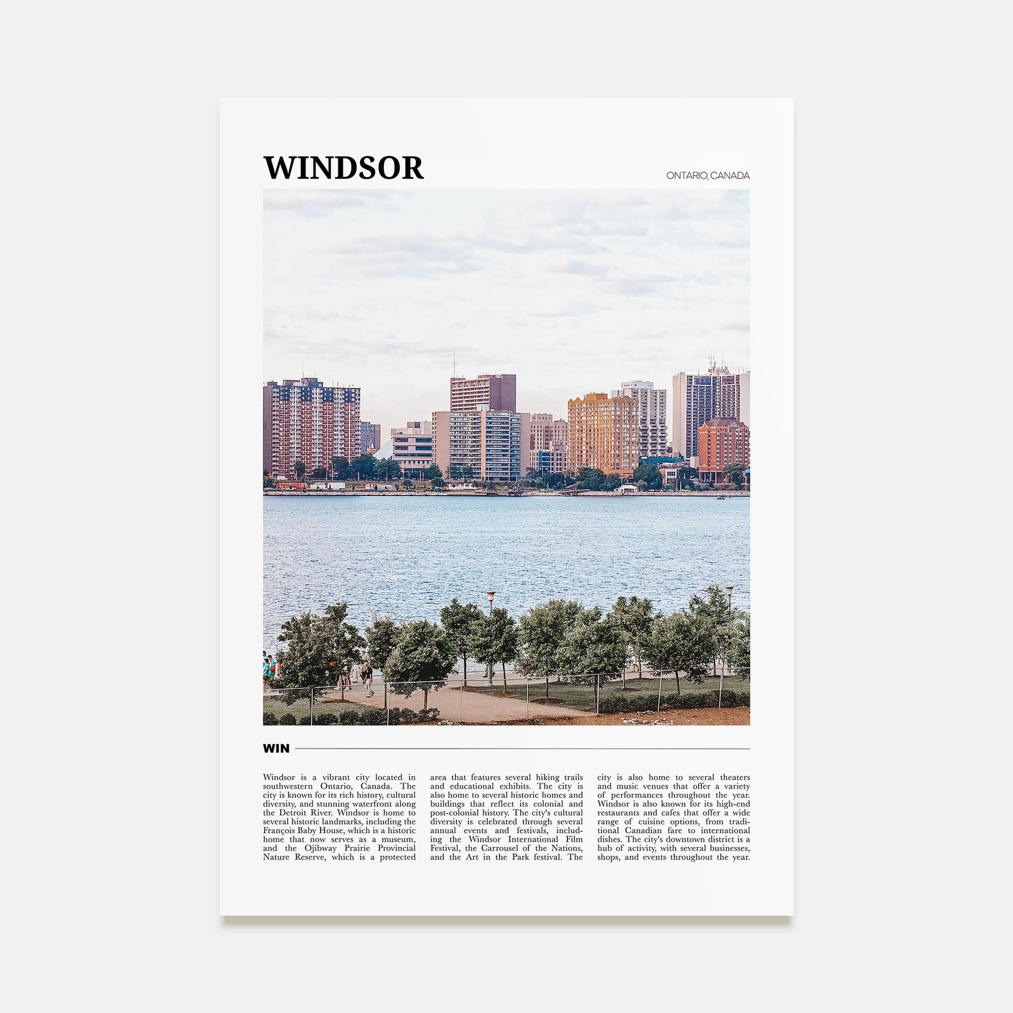 Windsor, Canada Travel Color Poster