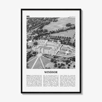 Windsor Print Black and White England, Windsor Wall Art, Windsor Poster, Windsor Photo, Windsor Wall Décor, Windsor Map, England, UK