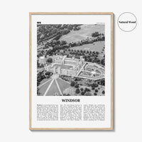 Windsor Print Black and White England, Windsor Wall Art, Windsor Poster, Windsor Photo, Windsor Wall Décor, Windsor Map, England, UK