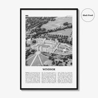 Windsor Print Black and White England, Windsor Wall Art, Windsor Poster, Windsor Photo, Windsor Wall Décor, Windsor Map, England, UK