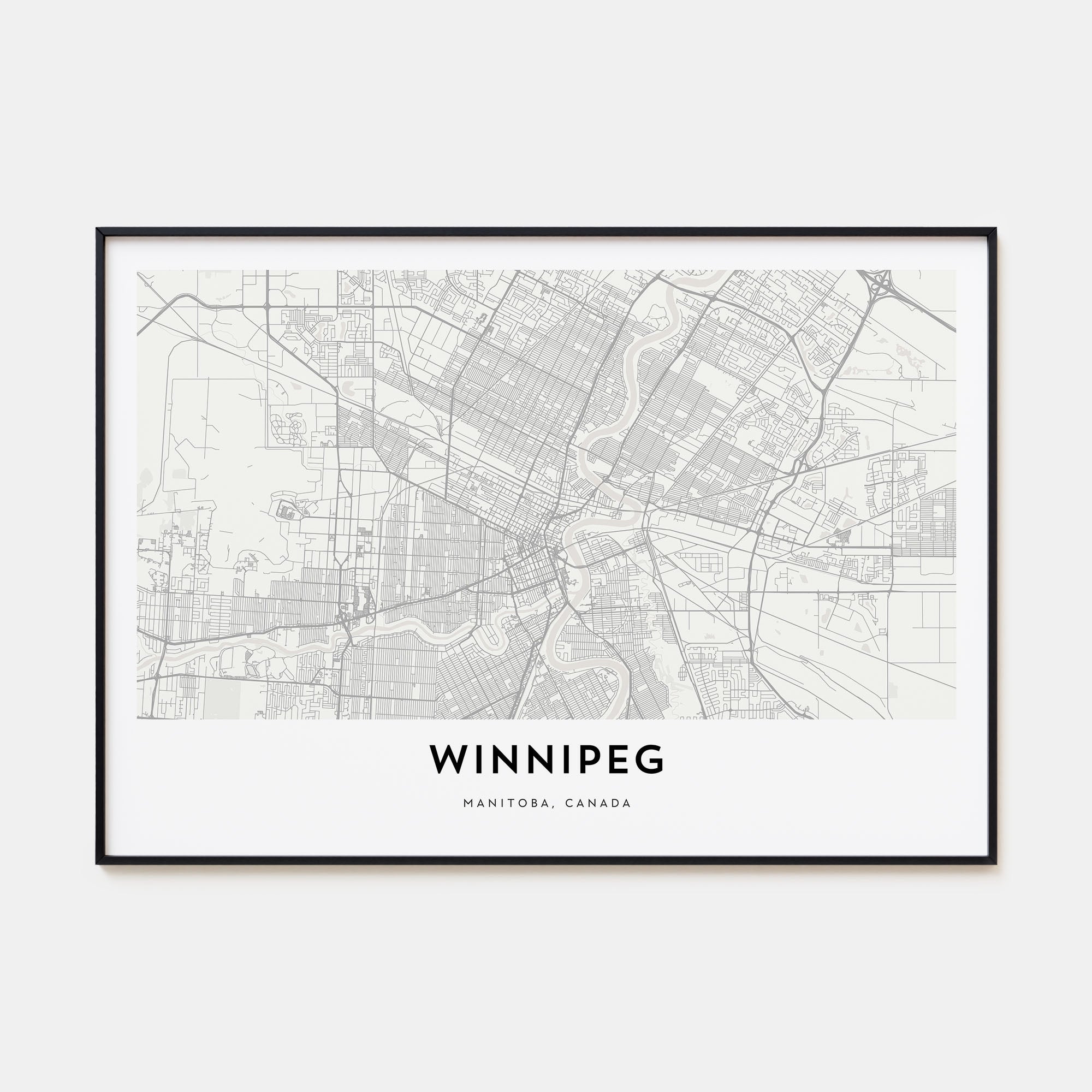 Winnipeg Map Landscape Poster