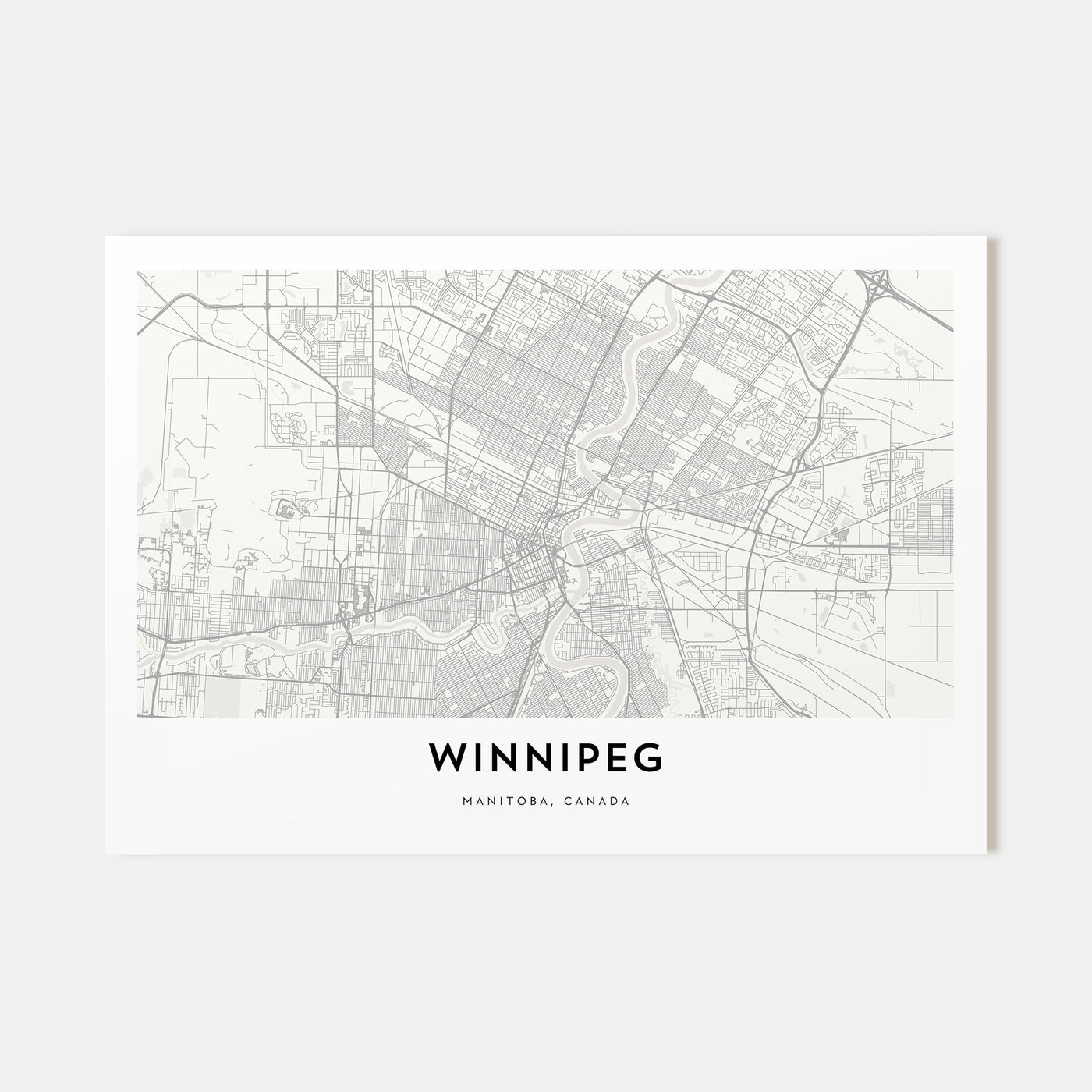 Winnipeg Map Landscape Poster