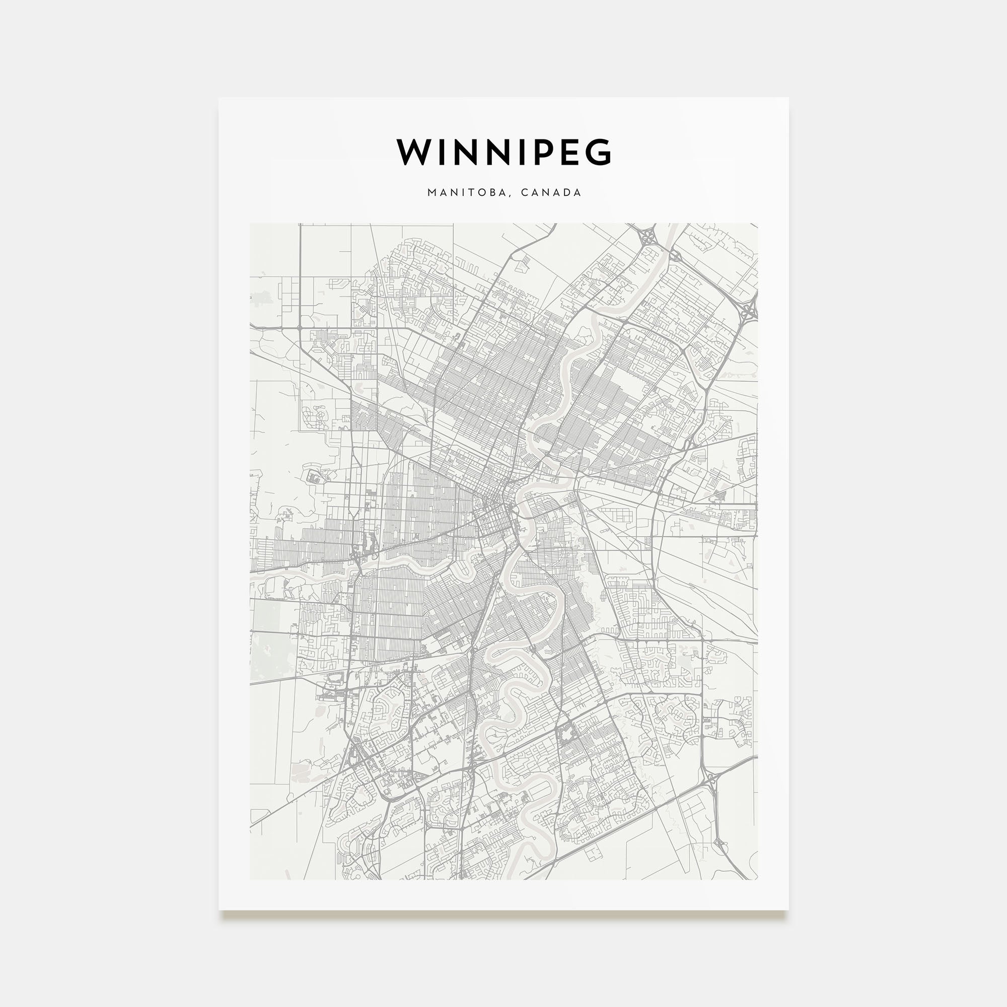 Winnipeg Map Portrait Poster