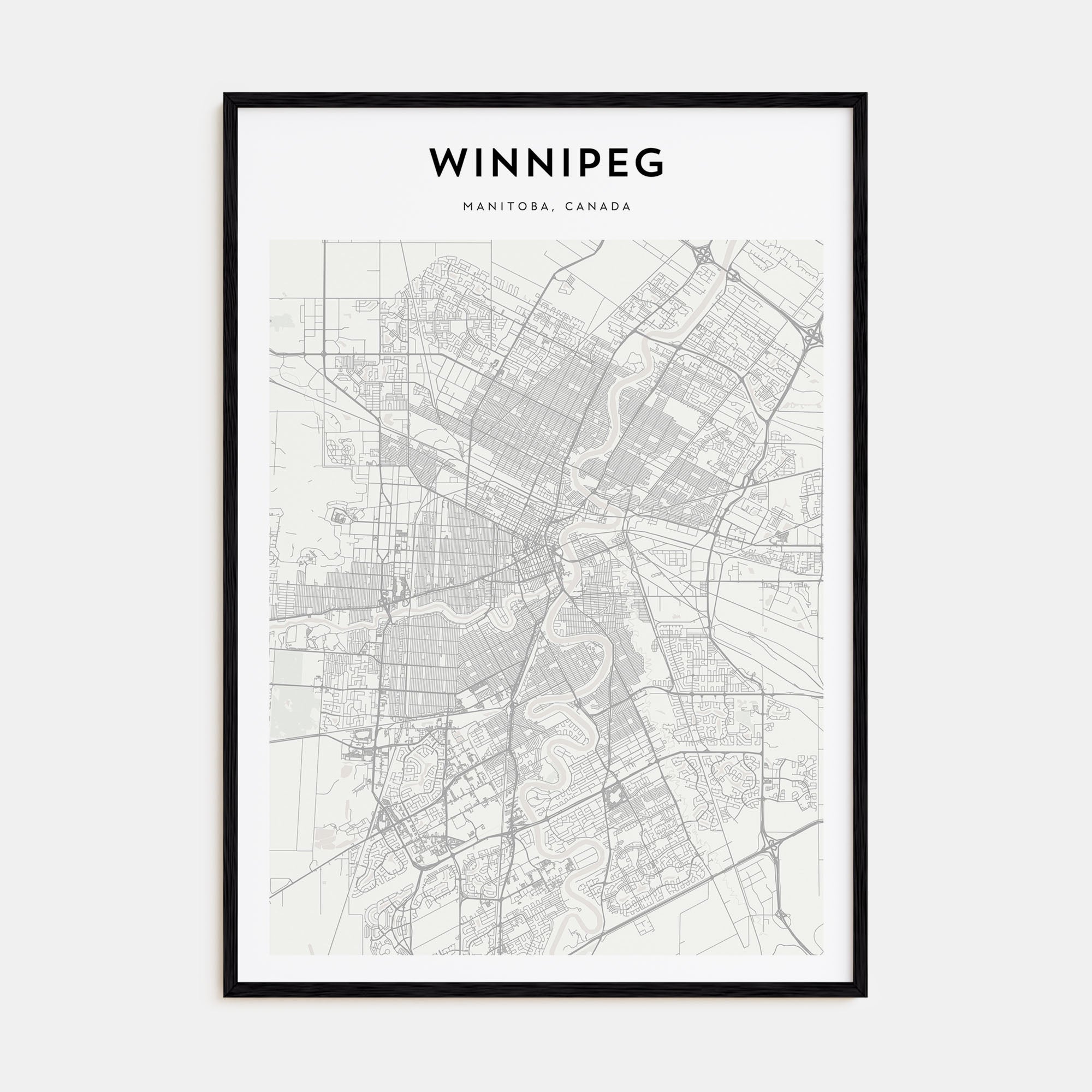 Winnipeg Map Portrait Poster