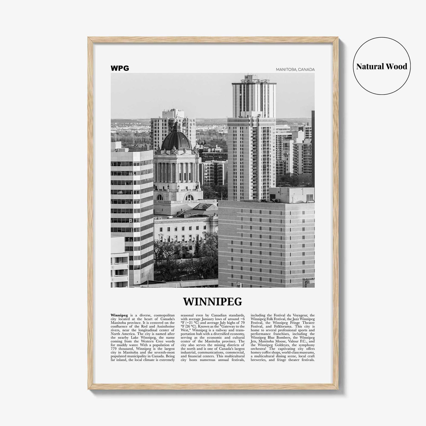 Winnipeg Print Black and White No 2, Winnipeg Wall Art, Winnipeg Poster, Winnipeg Photo, Winnipeg Wall Decor, Manitoba, Canada, America