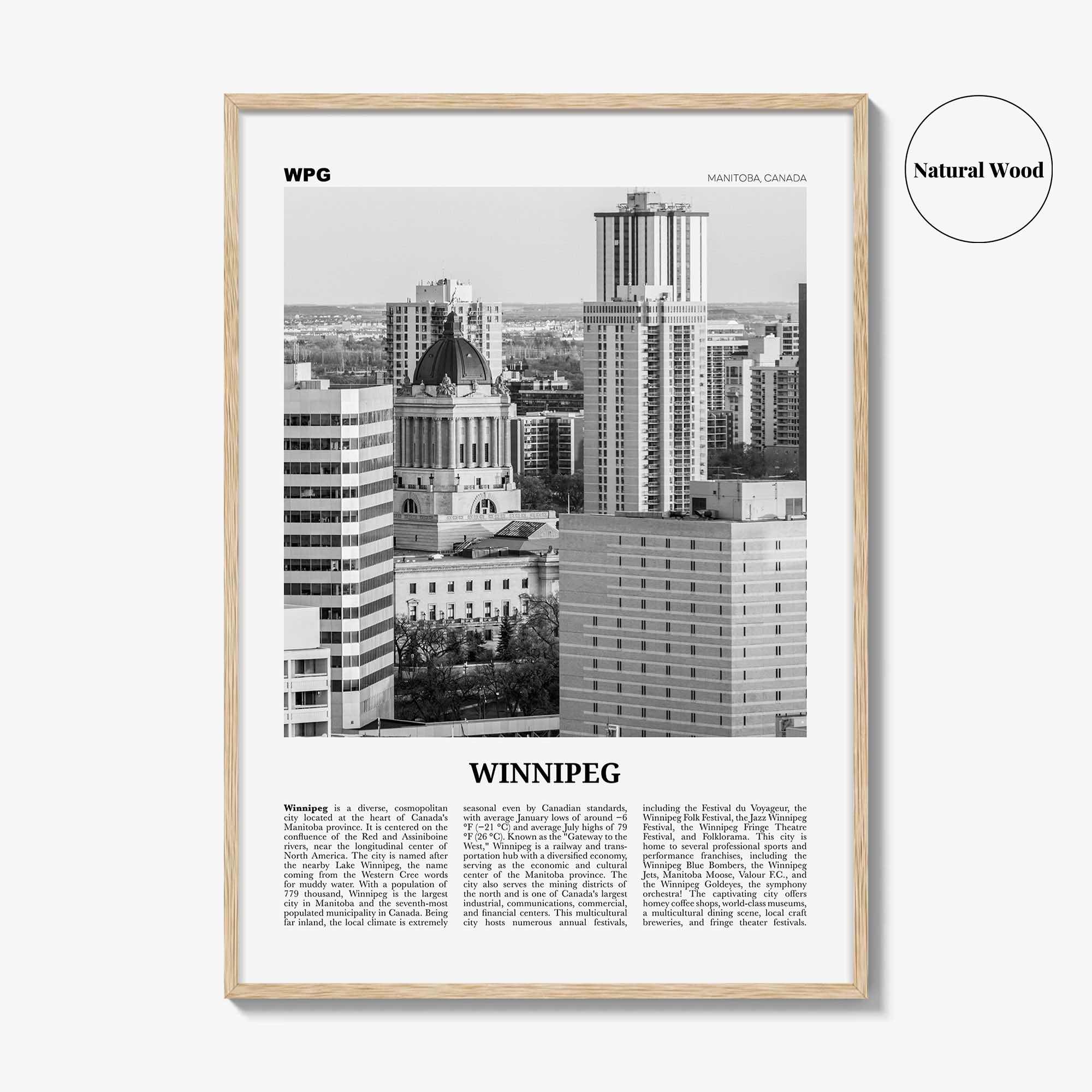 Winnipeg Print Black and White No 2, Winnipeg Wall Art, Winnipeg Poster, Winnipeg Photo, Winnipeg Wall Decor, Manitoba, Canada, America