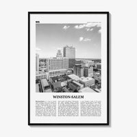 Winston Salem Print Black and White, Winston-Salem Wall Art, Winston-Salem Poster, Winston-Salem Photo, North Carolina, USA, United States