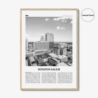 Winston Salem Print Black and White, Winston-Salem Wall Art, Winston-Salem Poster, Winston-Salem Photo, North Carolina, USA, United States
