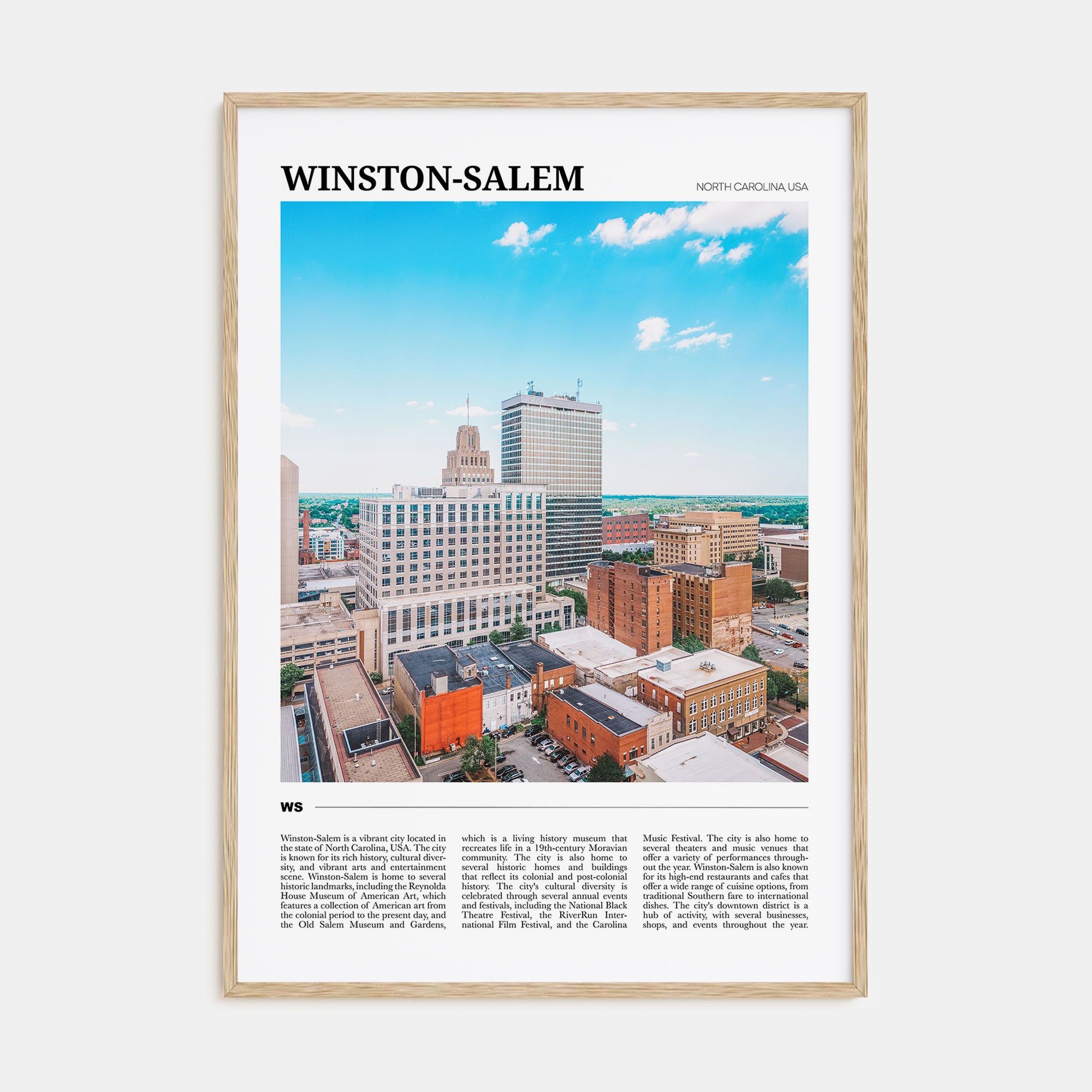Winston-Salem Travel Color Poster