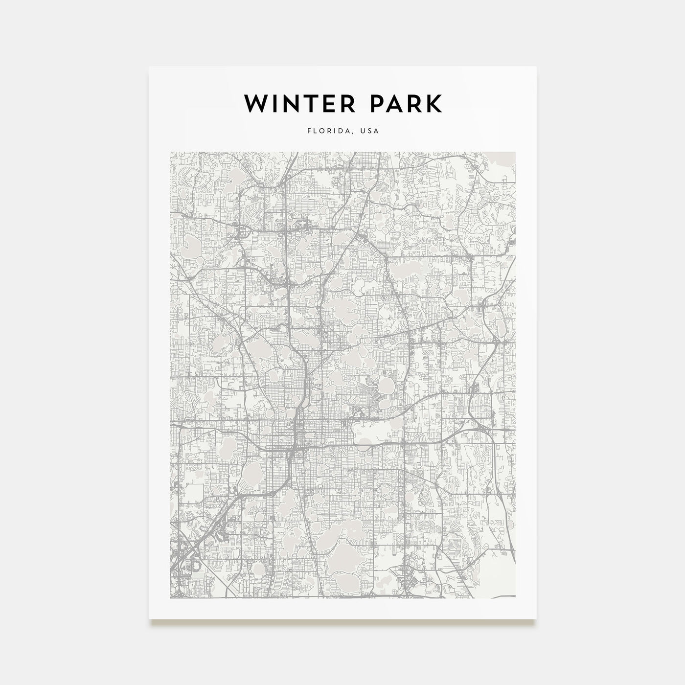 Winter Park Map Portrait Poster
