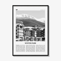 Winter Park Print Black and White, Winter Park Wall Art, Winter Park Poster, Winter Park Photo, Winter Park Wall Décor, Colorado, USA