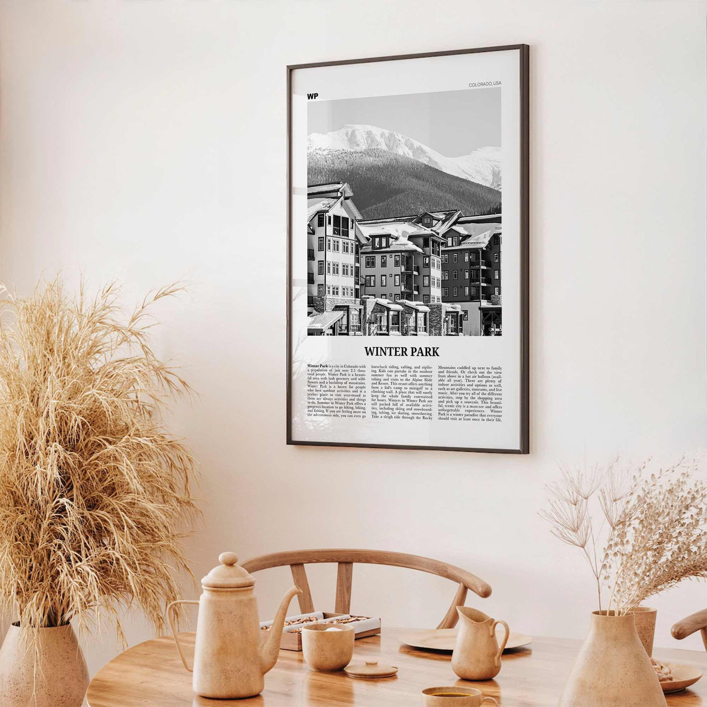 Winter Park Print Black and White, Winter Park Wall Art, Winter Park Poster, Winter Park Photo, Winter Park Wall Décor, Colorado, USA