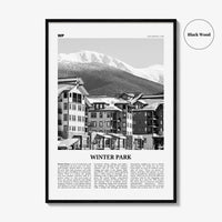 Winter Park Print Black and White, Winter Park Wall Art, Winter Park Poster, Winter Park Photo, Winter Park Wall Décor, Colorado, USA