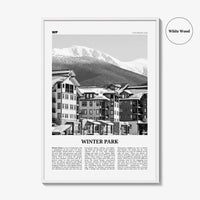 Winter Park Print Black and White, Winter Park Wall Art, Winter Park Poster, Winter Park Photo, Winter Park Wall Décor, Colorado, USA