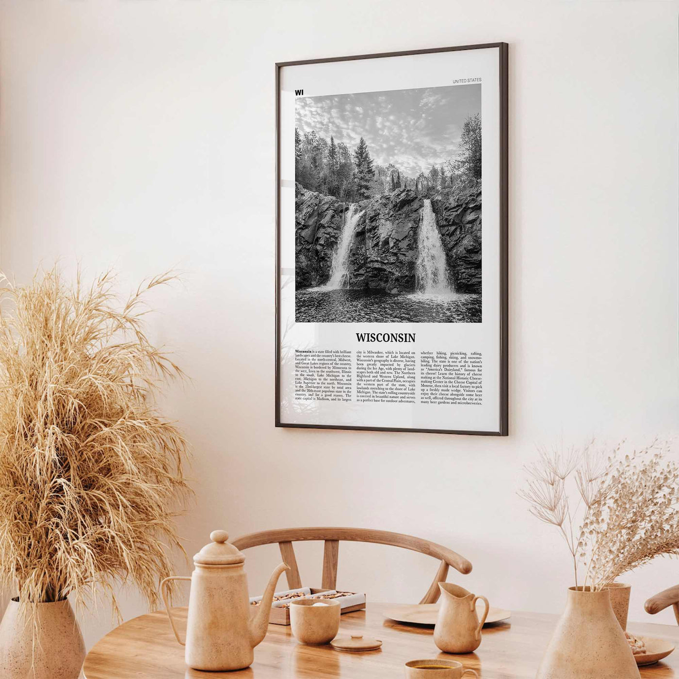 Wisconsin Print Black and White No 1, Wisconsin Wall Art, Wisconsin Poster, Wisconsin Photo, Wisconsin Wall Décor, Wisconsin Map