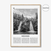 Wisconsin Print Black and White No 1, Wisconsin Wall Art, Wisconsin Poster, Wisconsin Photo, Wisconsin Wall Décor, Wisconsin Map