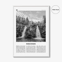 Wisconsin Print Black and White No 1, Wisconsin Wall Art, Wisconsin Poster, Wisconsin Photo, Wisconsin Wall Décor, Wisconsin Map