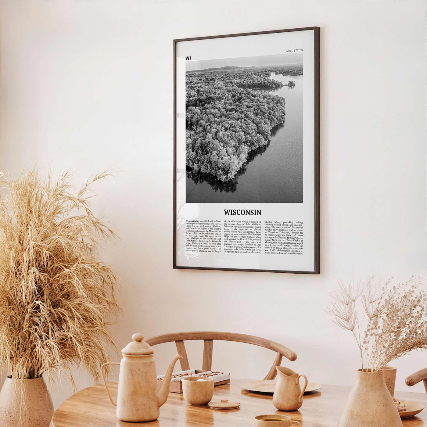 Wisconsin Print Black and White No 2, Wisconsin Wall Art, Wisconsin Poster, Wisconsin Photo, USA, United States, North America