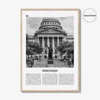 Wisconsin Print Black and White No 3, Wisconsin Wall Art, Wisconsin Poster, Wisconsin Photo, Wisconsin Wall Décor, Wisconsin Map