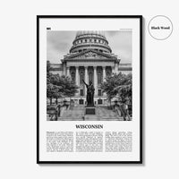 Wisconsin Print Black and White No 3, Wisconsin Wall Art, Wisconsin Poster, Wisconsin Photo, Wisconsin Wall Décor, Wisconsin Map