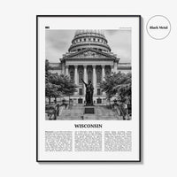 Wisconsin Print Black and White No 3, Wisconsin Wall Art, Wisconsin Poster, Wisconsin Photo, Wisconsin Wall Décor, Wisconsin Map